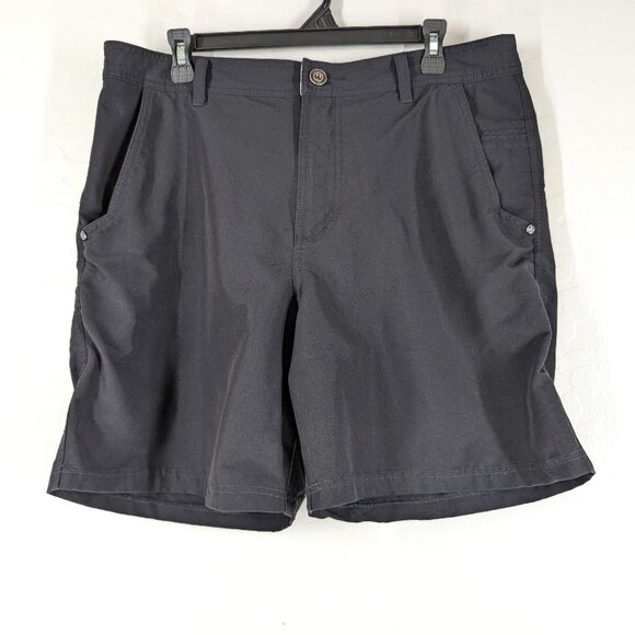 LULULEMON Shorts Men's 36‎ Black Zip Button Pockets Logo Stretch - Picture 1 of 13